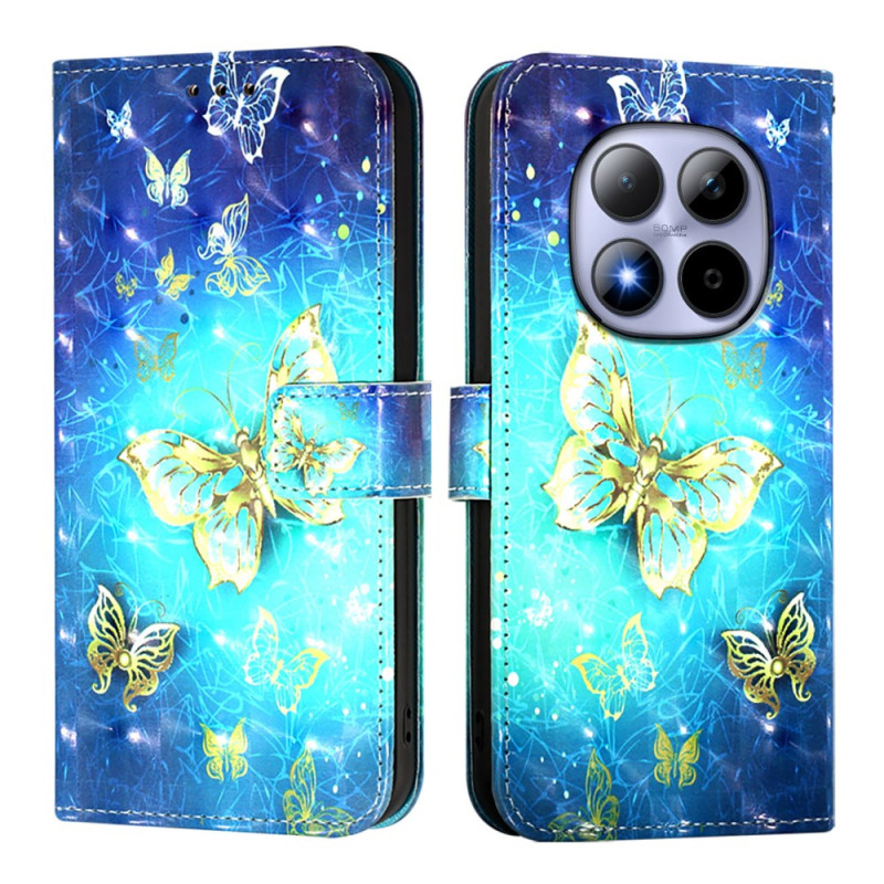 Capa Borboleta Dourada Xiaomi Redmi Note 15 Pro 5G