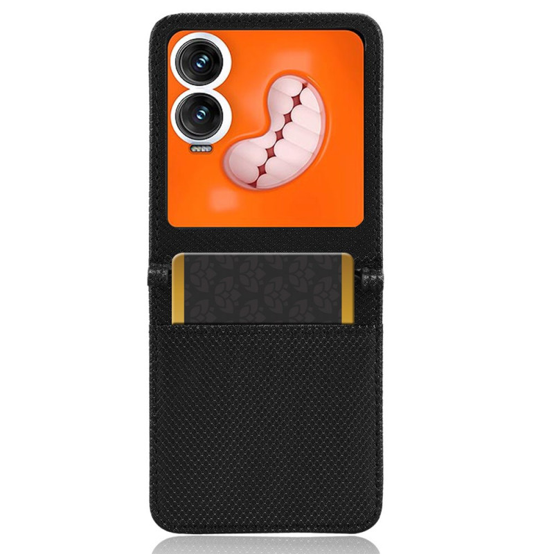 Capa e suporte para cartões Infinix Zero Flip 5G com textura de diamante