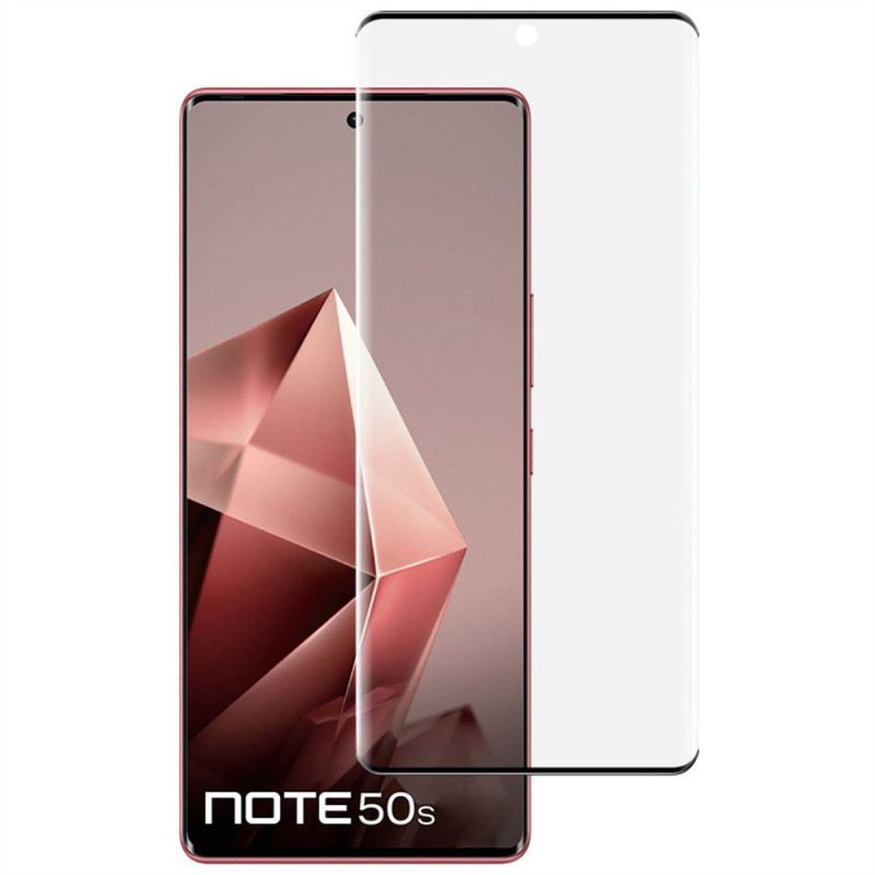 Protetor de ecrã integral de vidro temperado para Infinix Note 50S 5G (compatível com desbloqueio por impressão digital)