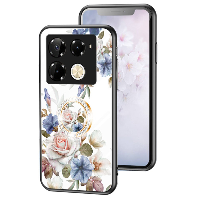 Capa de vidro temperado floral Infinix Note 40 Pro 4G