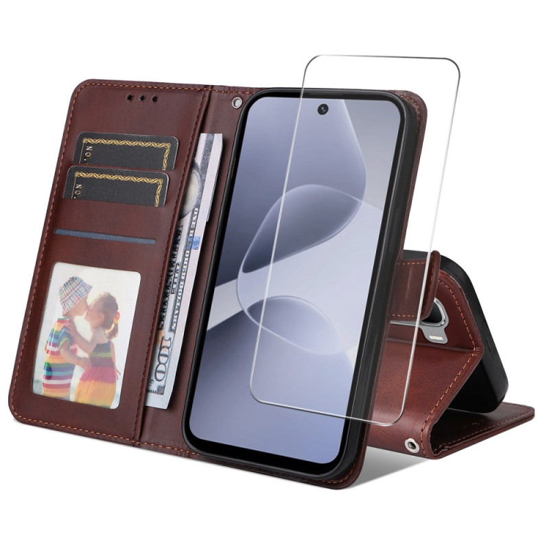 Capa e protetor de ecrã em pele Infinix Hot 60 5G / Hot 60i 4G