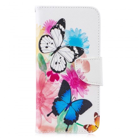 Capa Huawei P30 Lite Butterflies e Flores Pintadas