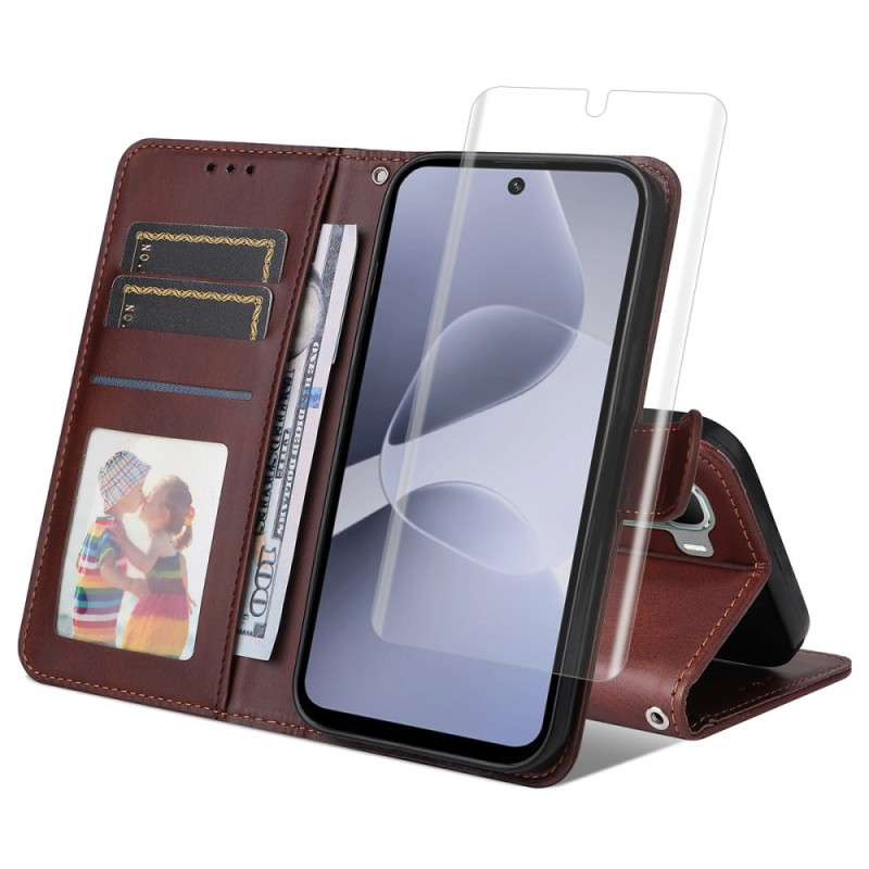 Capa em pele Infinix Hot 60 Pro 4G com proteção de ecrã