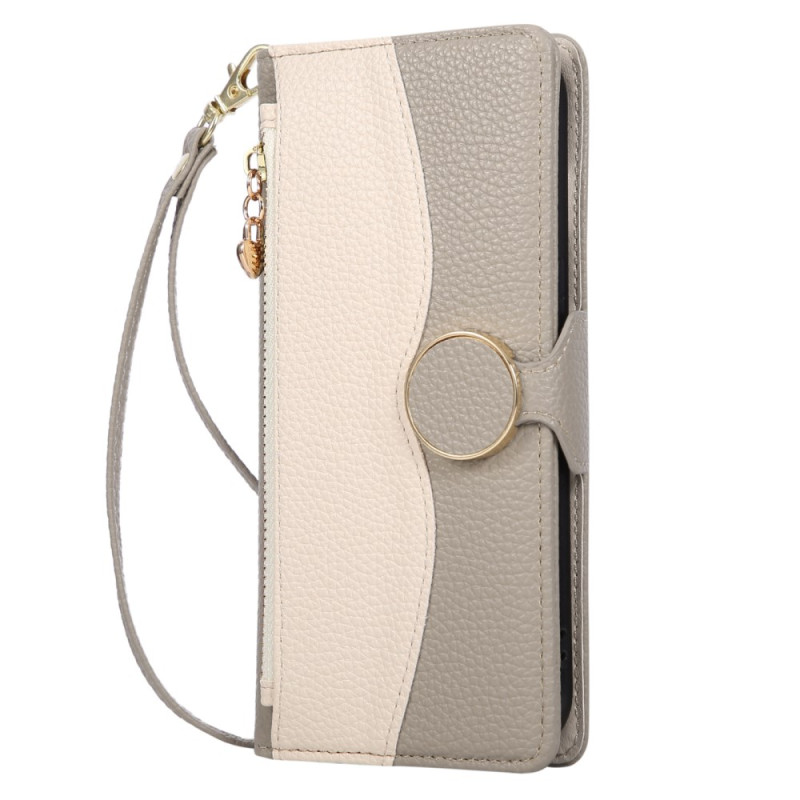 Xiaomi 17 Capa bicolor para carteira com alça de mão