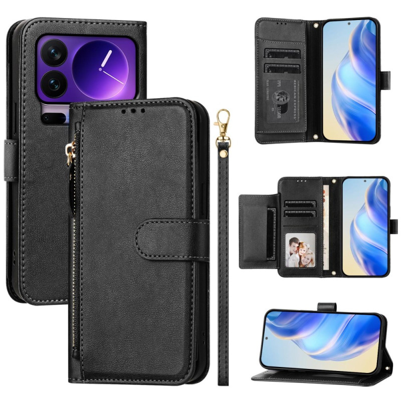 Housse Xiaomi 17 Pro Poche Zippée et Multiples Porte-Cartes
