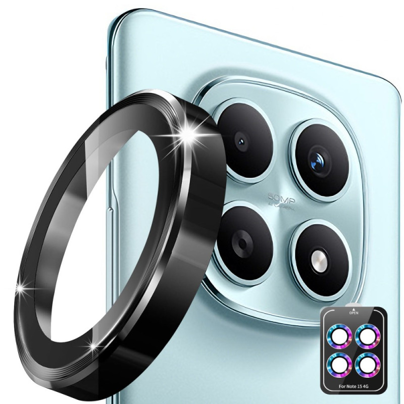 Xiaomi Redmi Note 15 4G Protecção para lente protetora de vidro temperado Anéis de liga de alumínio