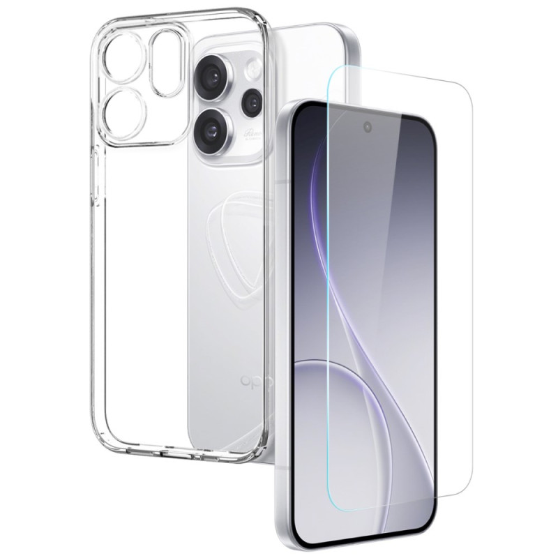 Capa transparente Oppo Reno 15 Pro 5G com proteção de ecrã em vidro temperado