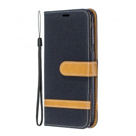 Samsung Galaxy A20e Capa de tecido e efeito pele com cinta