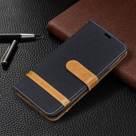 Samsung Galaxy A20e Capa de tecido e efeito pele com cinta