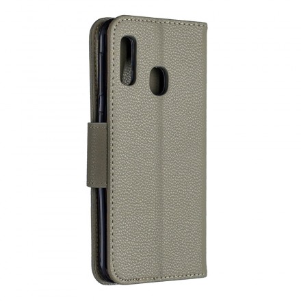 Samsung Galaxy A20e Capa Lychee Aba oblíqua de Lychee