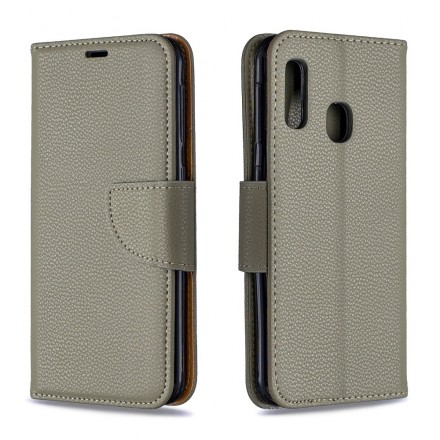 Samsung Galaxy A20e Capa Lychee Aba oblíqua de Lychee