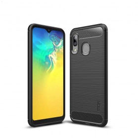 Samsung Galaxy A20e Capa de Fibra de Carbono Escovado MOFI