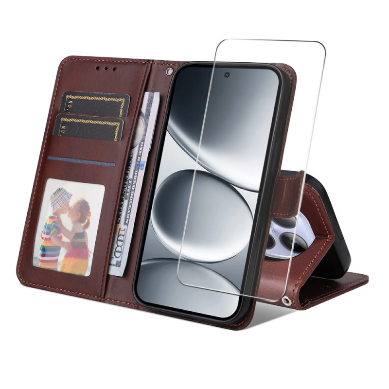 Xiaomi Redmi Note 15 Pro 4G Capa em pele simulada com proteção de ecrã