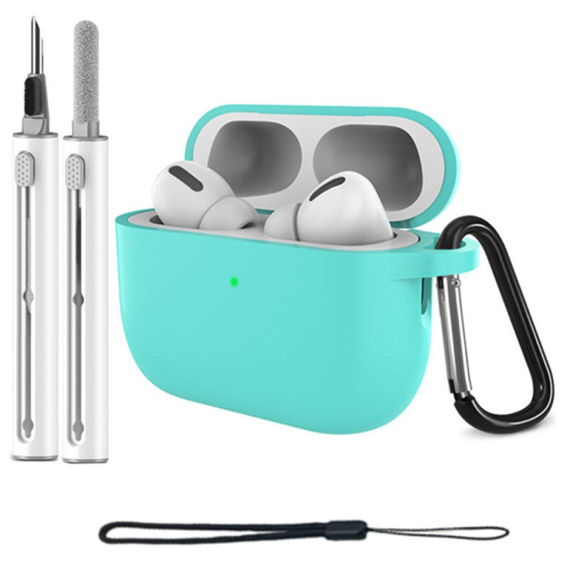 Capa com mosquetão, correia e caneta de limpeza para AirPods Pro 3