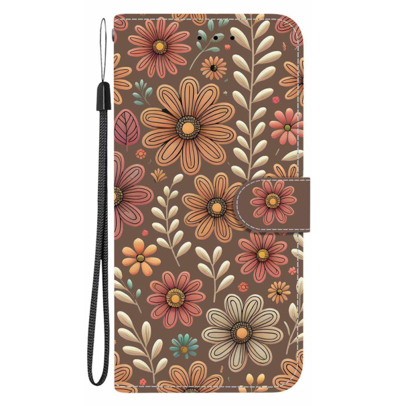 Capa Samsung Galaxy A07 5G / 4G / A06 Floral Castanha