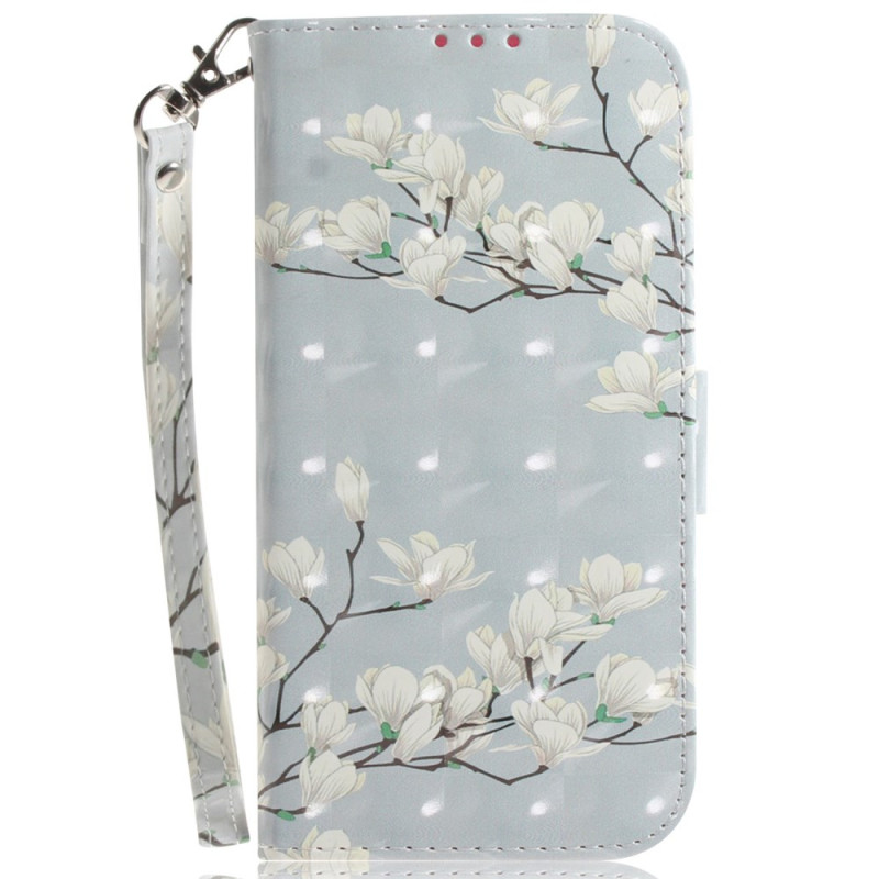 Honor X8 5G Magnolias Capa com fita adesiva