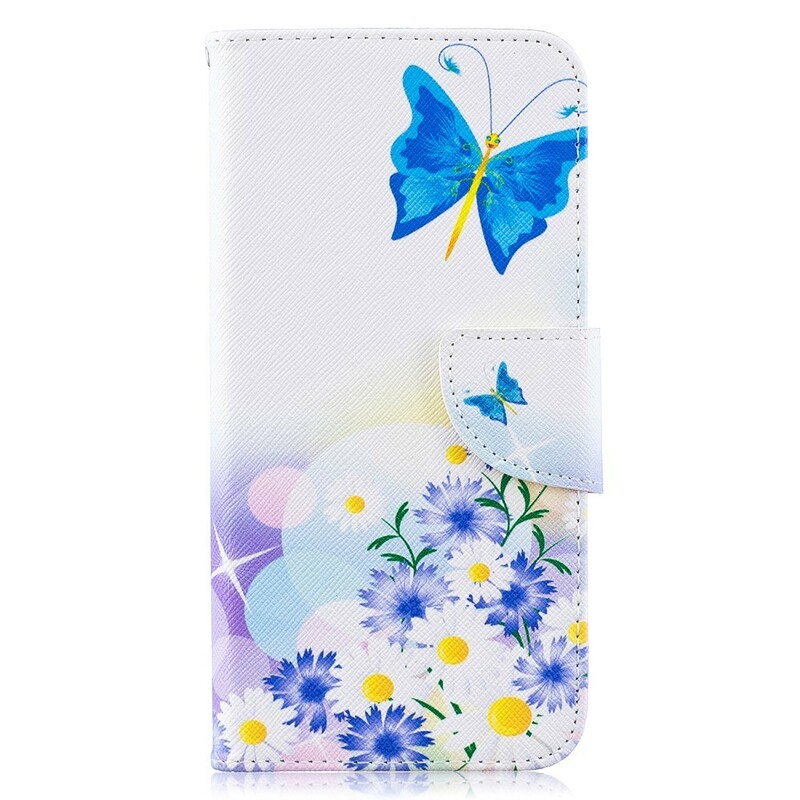 Samsung Galaxy A10 Case Butterflies e Flores pintadas