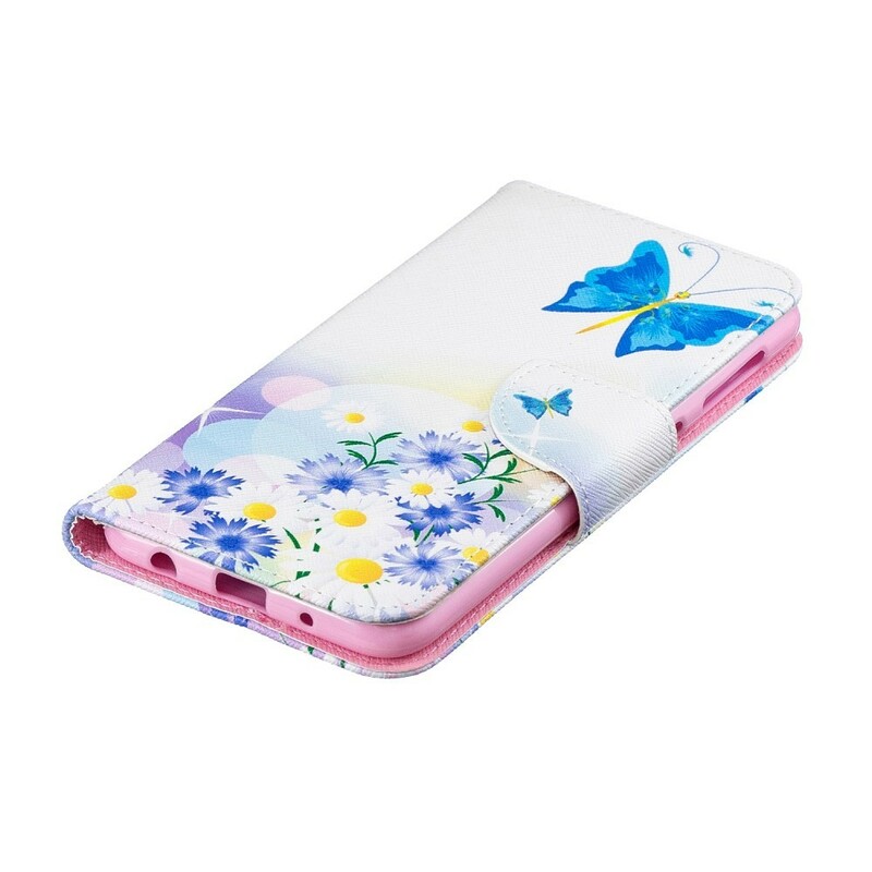 Samsung Galaxy A10 Case Butterflies e Flores pintadas