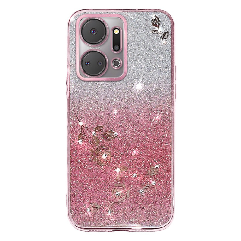 Coque Honor X7a 4G Fleurs Strass KADEM