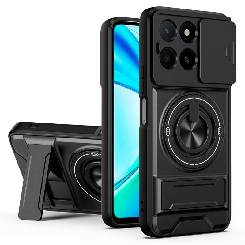 Coque  Honor X6c 4G / X5b / X5b Plus Magnétique avec Anneau-Support et Cache Caméra Coulissant