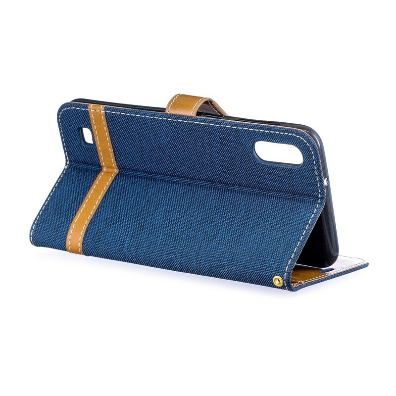 Samsung Galaxy A10 Capa de tecido e efeito pele com alça