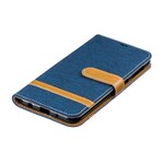 Samsung Galaxy A10 Capa de tecido e efeito pele com alça