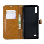 Samsung Galaxy A10 Capa de tecido e efeito pele com alça