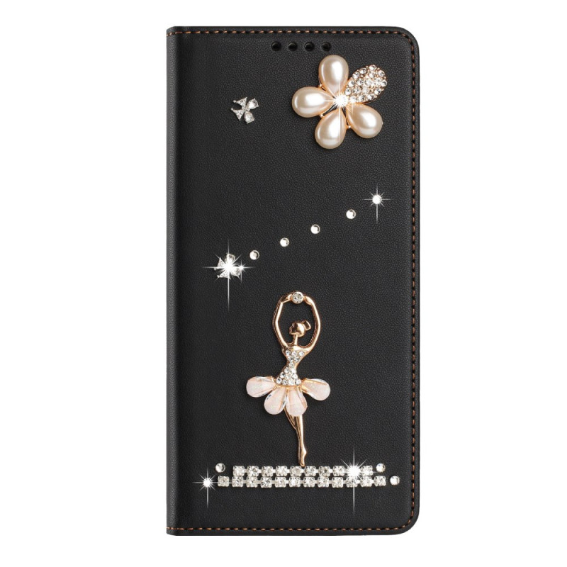 Capa para iPhone 17E / 16E com proteção RFID e strass de bailarina (proteção RFID)