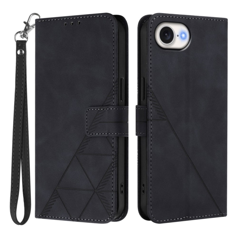 Capa para iPhone 17E / 16E Triângulos com efeito camurça