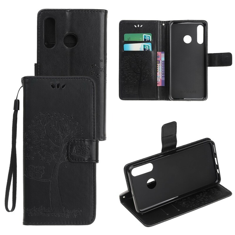 Capa Huawei P Árvore e Corujas com CordÃ£o Smart Z