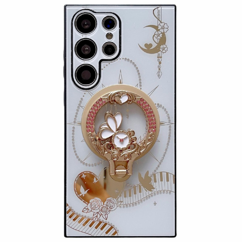 Coque Samsung Galaxy S26 Ultra Magnétique Support-Anneau et Strass