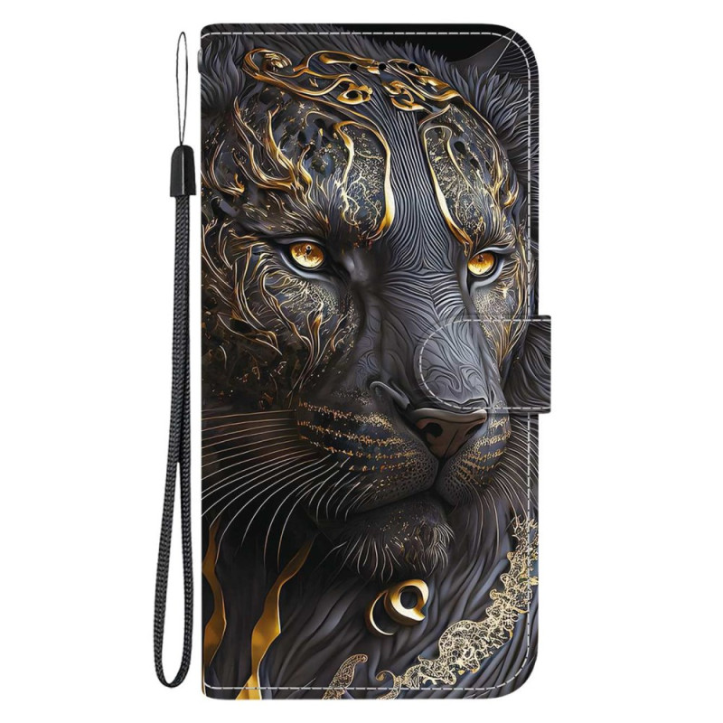 Capa iPhone 17E / 16E Lion Preto e dourado
