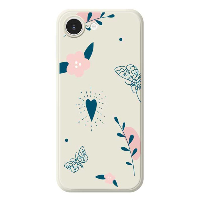 Capa para iPhone 17E / 16E Bordos rectos Flores