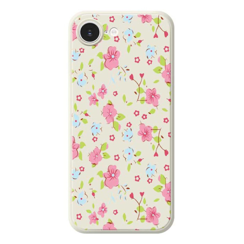 Capa para iPhone 17E / 16E com rebordo reto Flores pequenas