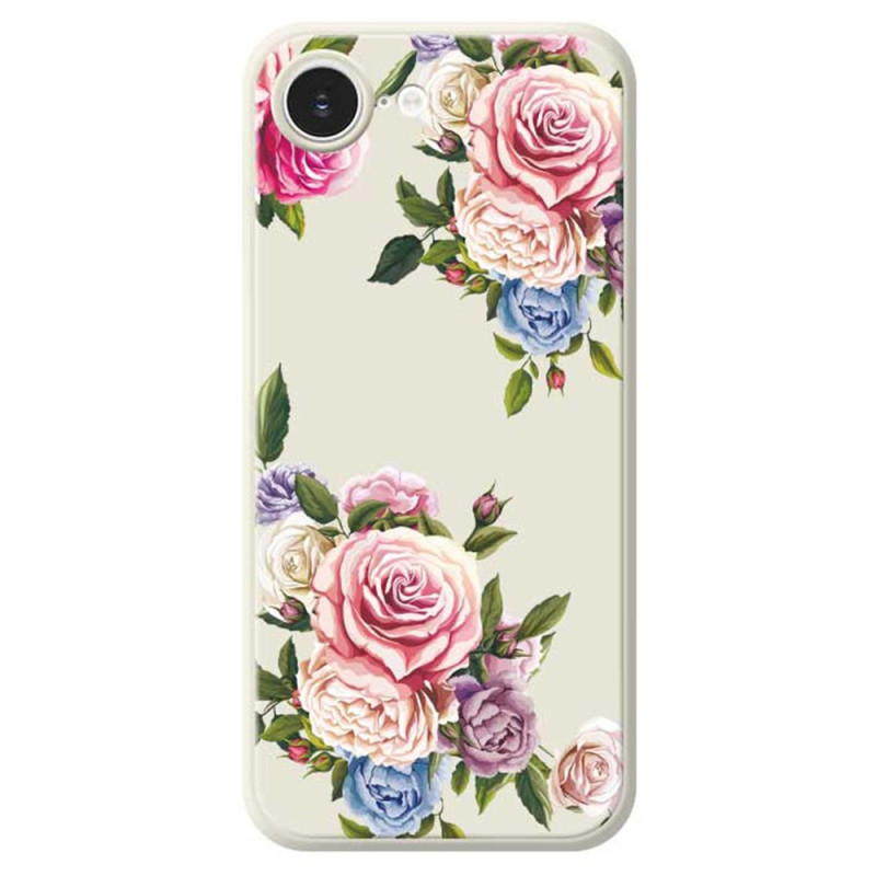 Capa para iPhone 17E / 16E com bordos rectos Peónias