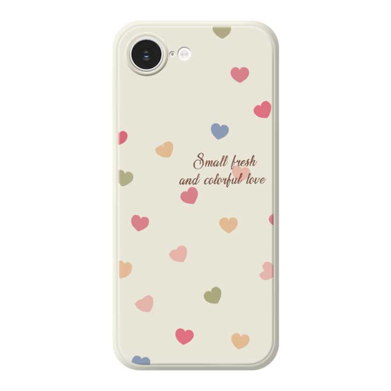 Capa para iPhone 17E / 16E Rebordo direito Corações coloridos