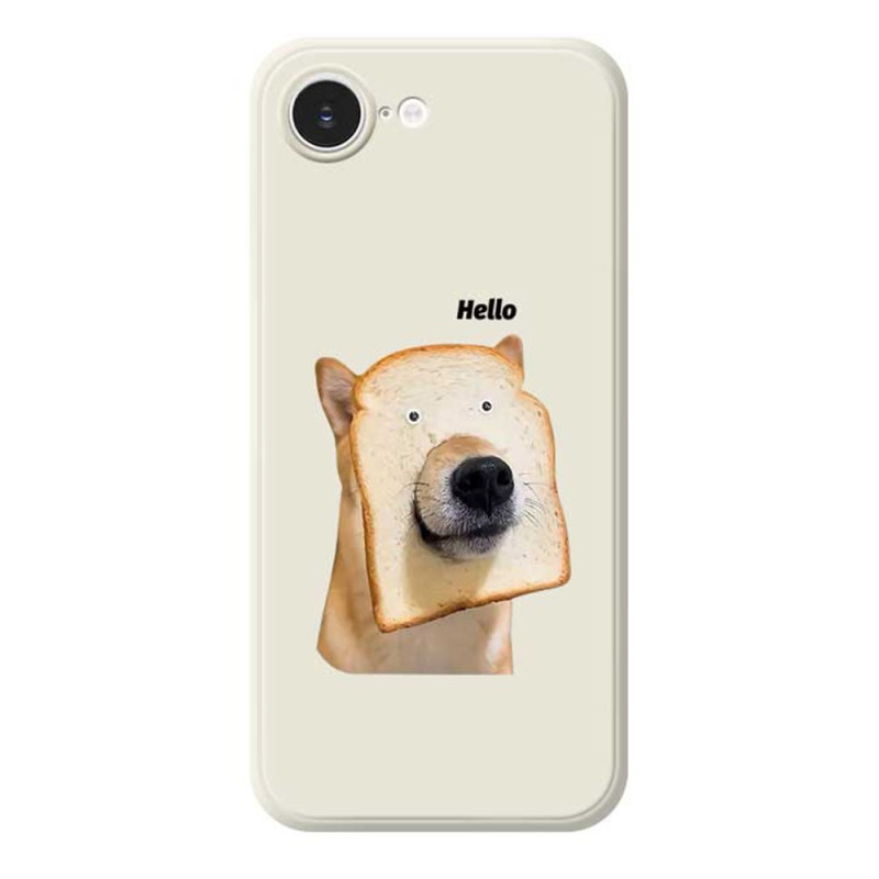 Capa para iPhone 17E / 16E com rebordo reto e motivo de cão Toast