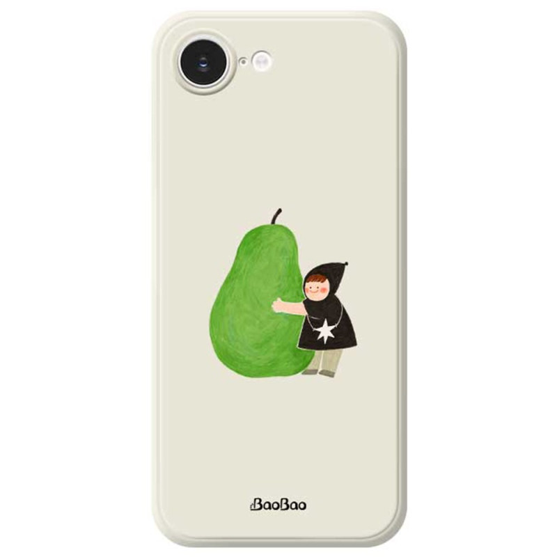 Capa para iPhone 17E / 16E com rebordo reto Pera verde