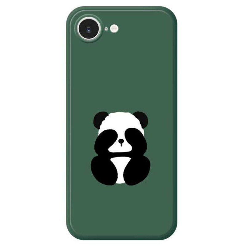 Capa para iPhone 17E / 16E Rebordo direito Olhos com fita adesiva Panda