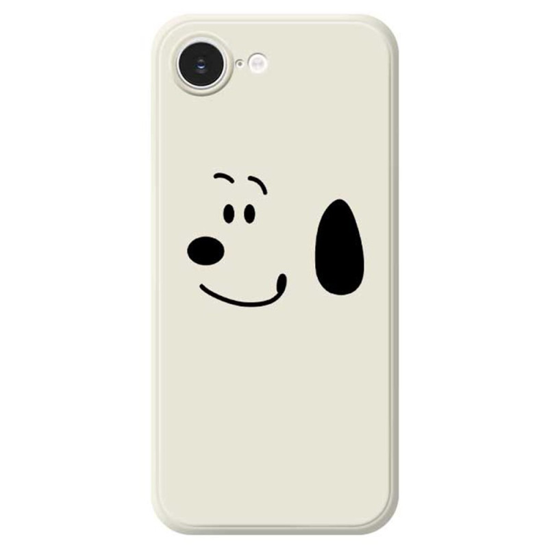 Capa para iPhone 17E / 16E com rebordo reto Cão minimalista