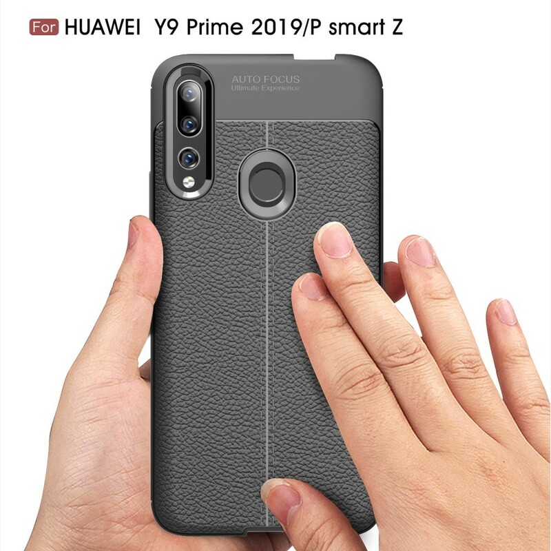 Capa de couro Huawei P Smart Z Litchi Linha dupla