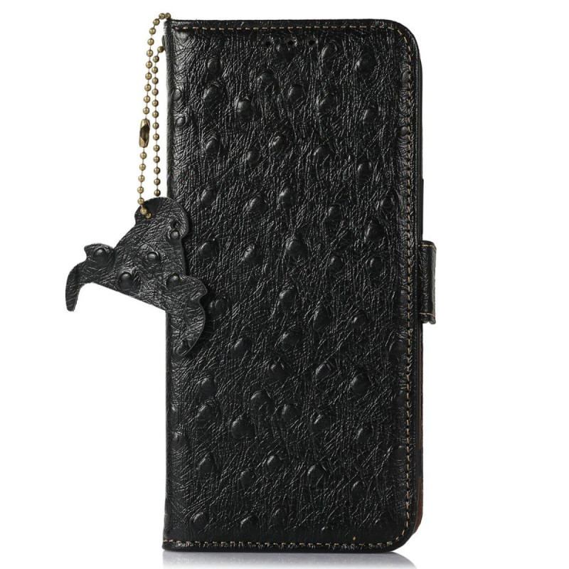 Capa de couro texturizada para OnePlus 15R com proteção RFID