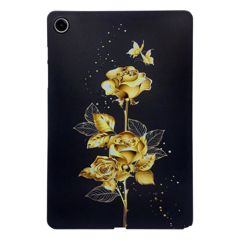 Capa borboleta dourada e cor-de-rosa para Samsung Galaxy Tab A11 Plus