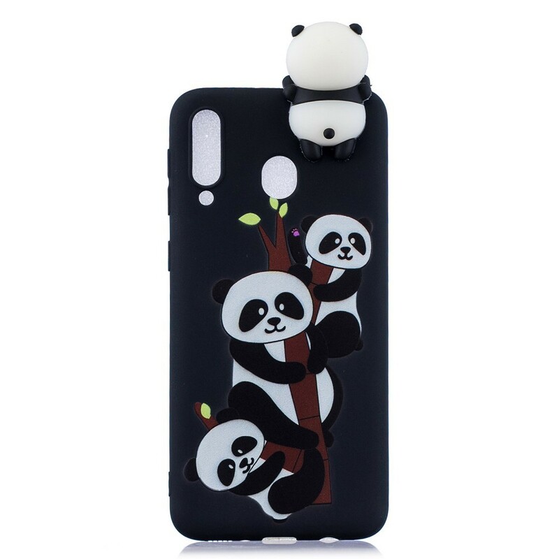 Samsung Galaxy A40 Capa 3D Pandas Sobre Bambu