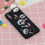 Samsung Galaxy A40 Capa 3D Pandas Sobre Bambu
