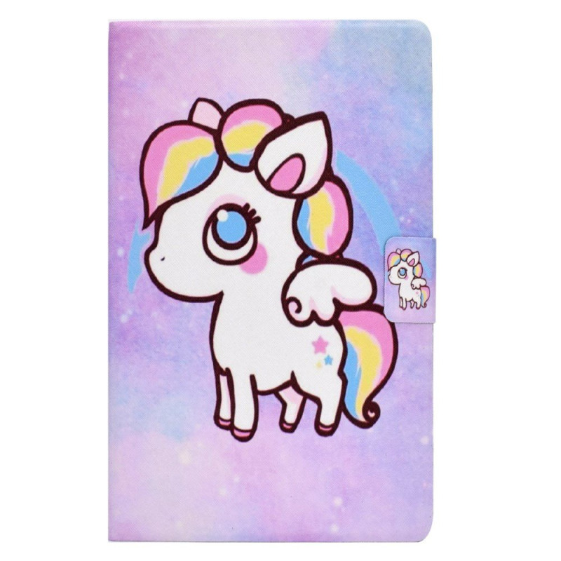 Capa Samsung Galaxy Tab A 10.1 (2016) Pónei colorido com suporte e porta-cartões