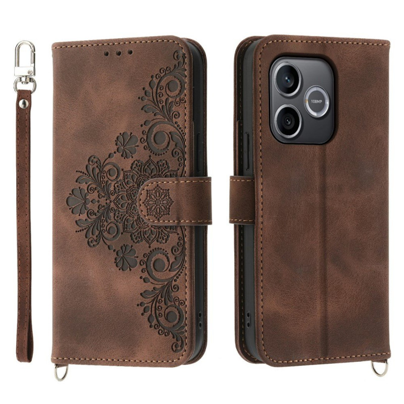 Capa para Honor 600 Lite Efeito camurça Renda floral