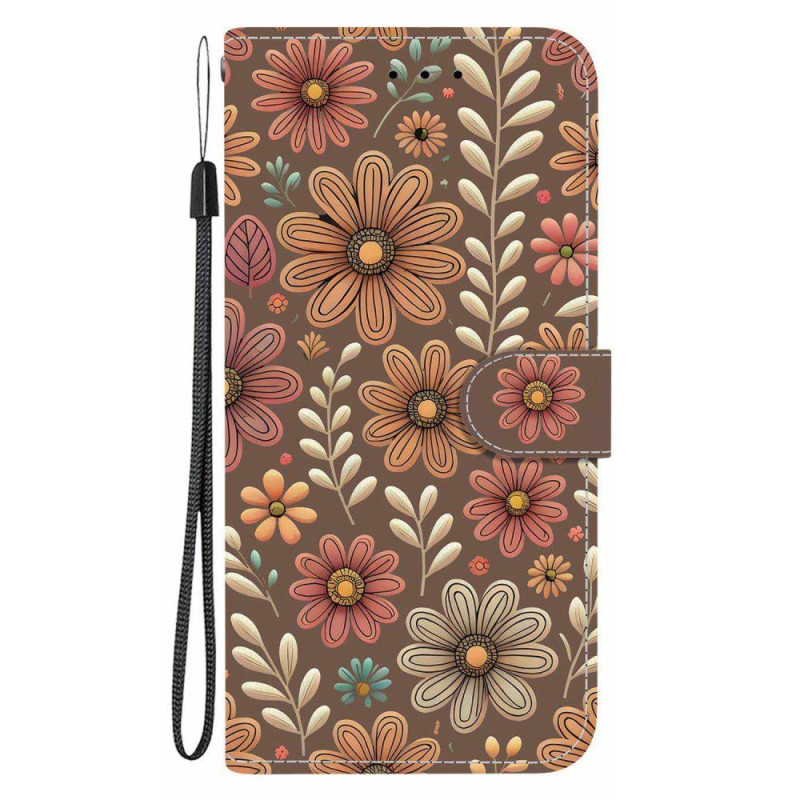 Capa Oppo A6 5G / A6X 5G / 4G Flores castanhas