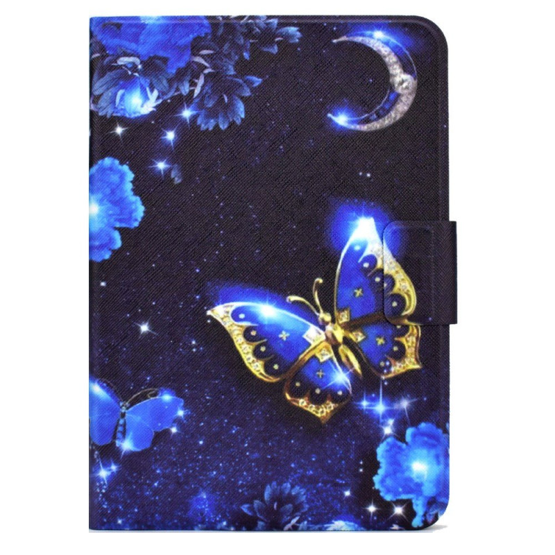 Capa borboleta azul e dourada para Xiaomi Redmi Pad 2
