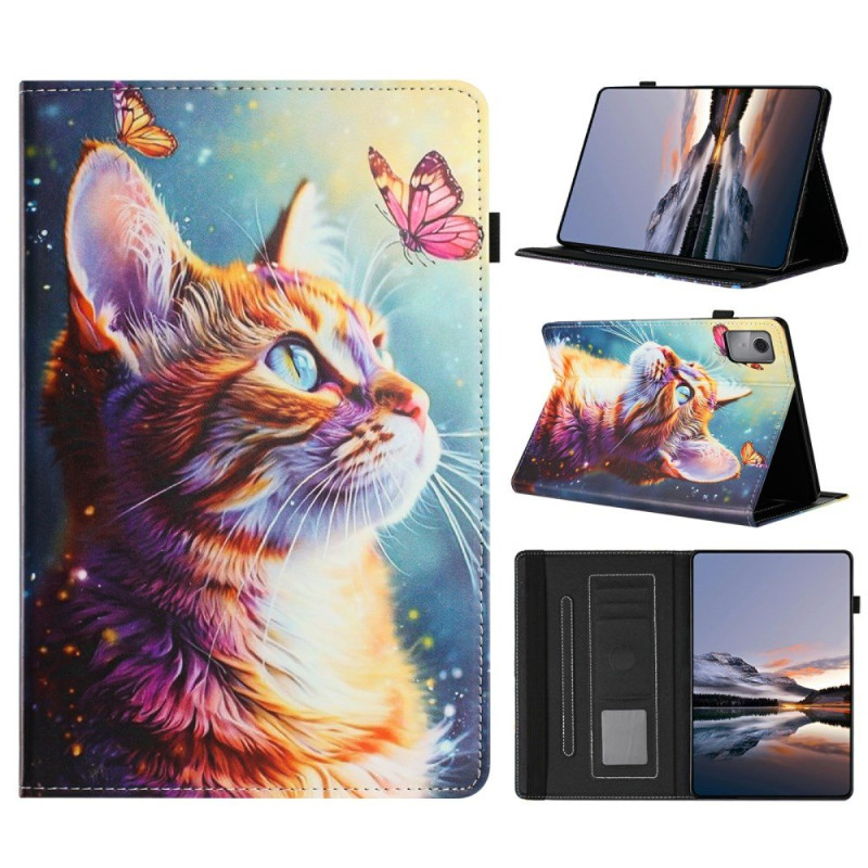Capa para Xiaomi Redmi Pad 2 Gato e borboletas